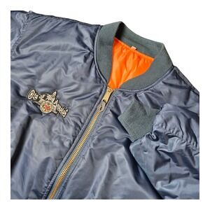 Rothco Ultra Force Men's XL MA-1 Bomber Jacket Blue Los‎ Angeles Patch USAF Flag